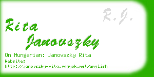 rita janovszky business card